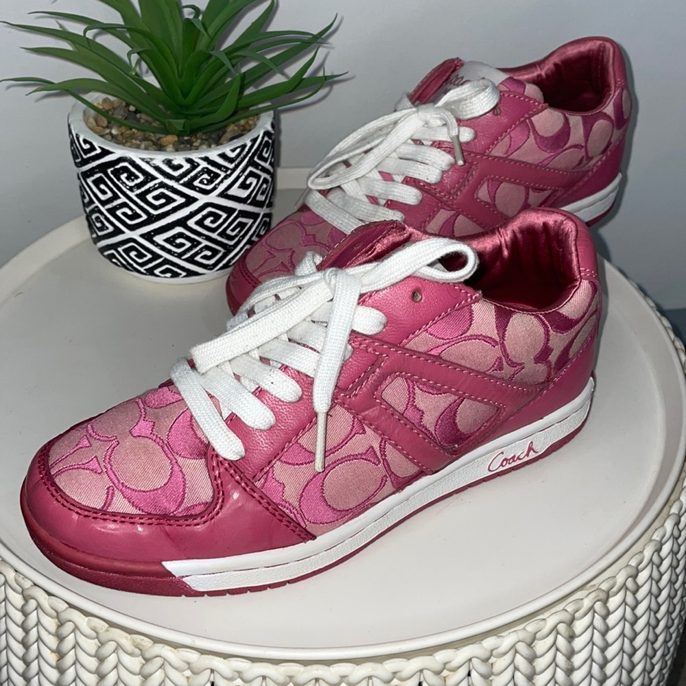 Coach sneakers size 6 1/2 pink.